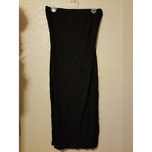 Ribbed strapless bodycon dress